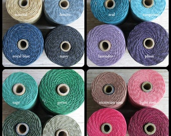 7 Ply Waxed Irish Linen Thread, Choose Ten yards pulled and carded, 7 ply Linen Cord with 25 Colors To Choose From plus a few full spools