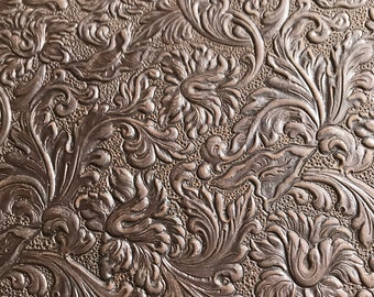 Embossed Leather Sheets, Trim Leather With Acanthus Pattern, Two Sizes  Including 8 X 11 Inches, 5 to 6 Ounce, Choose Quantity, Ships Fast 