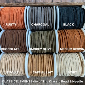 Skinny Suede SPOOLS 26 Colors, 3/32 Suede Lace 50 Foot Spool, Bulk Savings on Spools Leather Lace, 16.6 yard bulk spools image 3