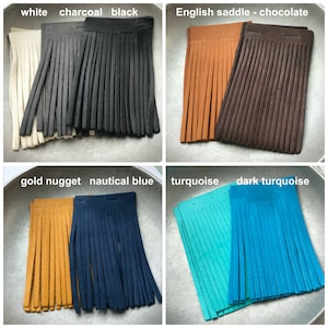 Leather Fringe SALE precut for Tassels, 3.5 inch Deerskin Fringe in Neutrals and Colors, Packages of Four or More in Eleven Color Choices