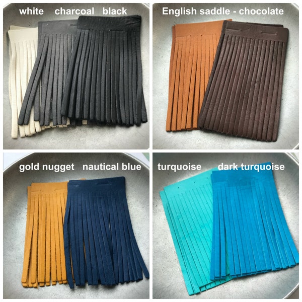 Leather Fringe SALE precut for Tassels, 3.5 inch Deerskin Fringe in Neutrals and Colors, Packages of Four or More in Eleven Color Choices