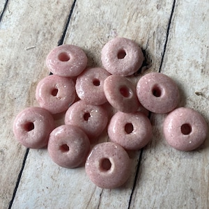 African PALE PINK Glass Spacers, Ashanti Glass beads, Approx 15m varies, Handmade Glass spacers from Africa, Pink spacer bead, ships FaSt