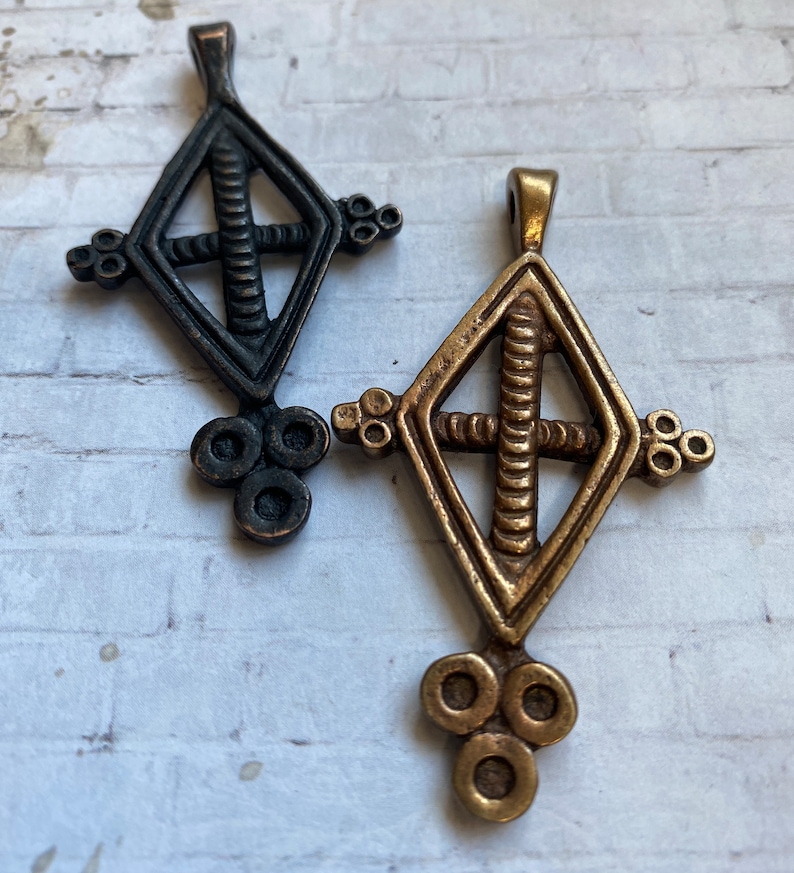 Ethiopian Coptic Brass Cross 1 BLACK 1 BRASS