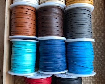 50 Foot Spools 3mm Deerskin Lace in 8 Colors we also offer it by the yard, one eighth inch Deer Skin lace, top seller, ships FAST