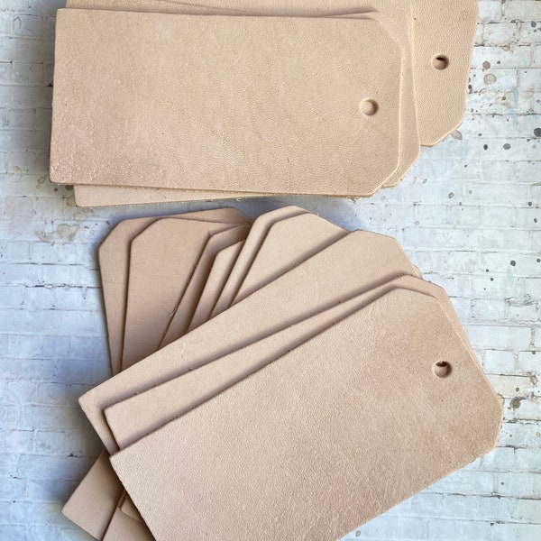 LARGE Leather Luggage Tags,Blank Leather Luggage Tags In Quantities of 5 to 100, Vegetable Tanned Leather Luggage Tags, We stock Two sizes