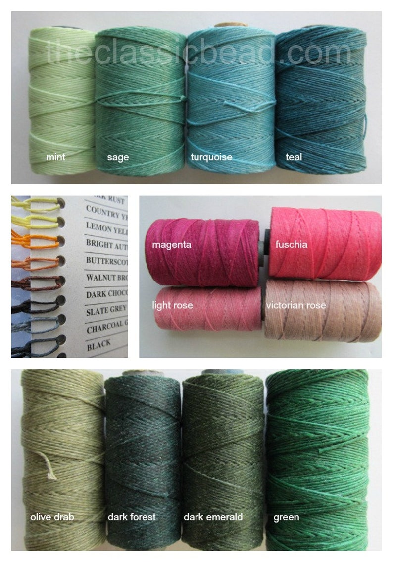 4 Ply Linen 24 COLORS 4 Ply Waxed Irish Linen Thread Waxed Etsy