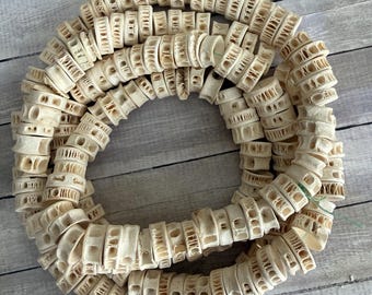 African Fish Bone Beads, Extra Long 42 inch Strands of Fish Bones, Fish vertebrae approximately 5 x 13mm, FAST SHIP, Last of this inventory