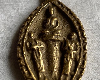 THREE Buddha Pendant, Small Buddha Amulet Pendant from Thailand, Small Brass Buddha Pendant, We stock a wide variety of this type amulet