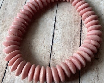 African PALE PINK Glass Spacers, Ashanti Glass beads, Approx 15m varies, Handmade Glass spacers from Africa, Pink spacer bead, ships FaSt