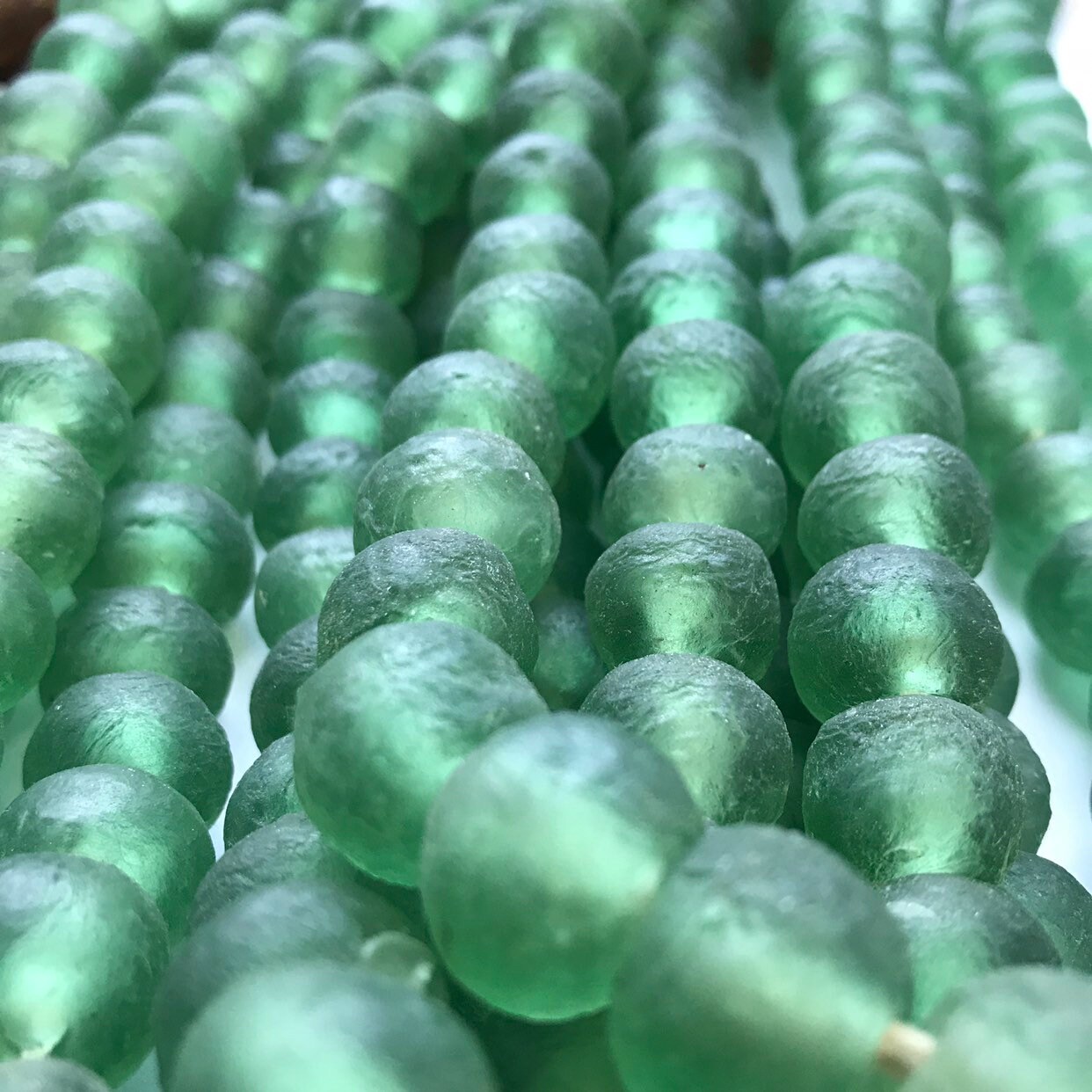 African Recycled Glass Beads from Ghana Green or Brown Etsy