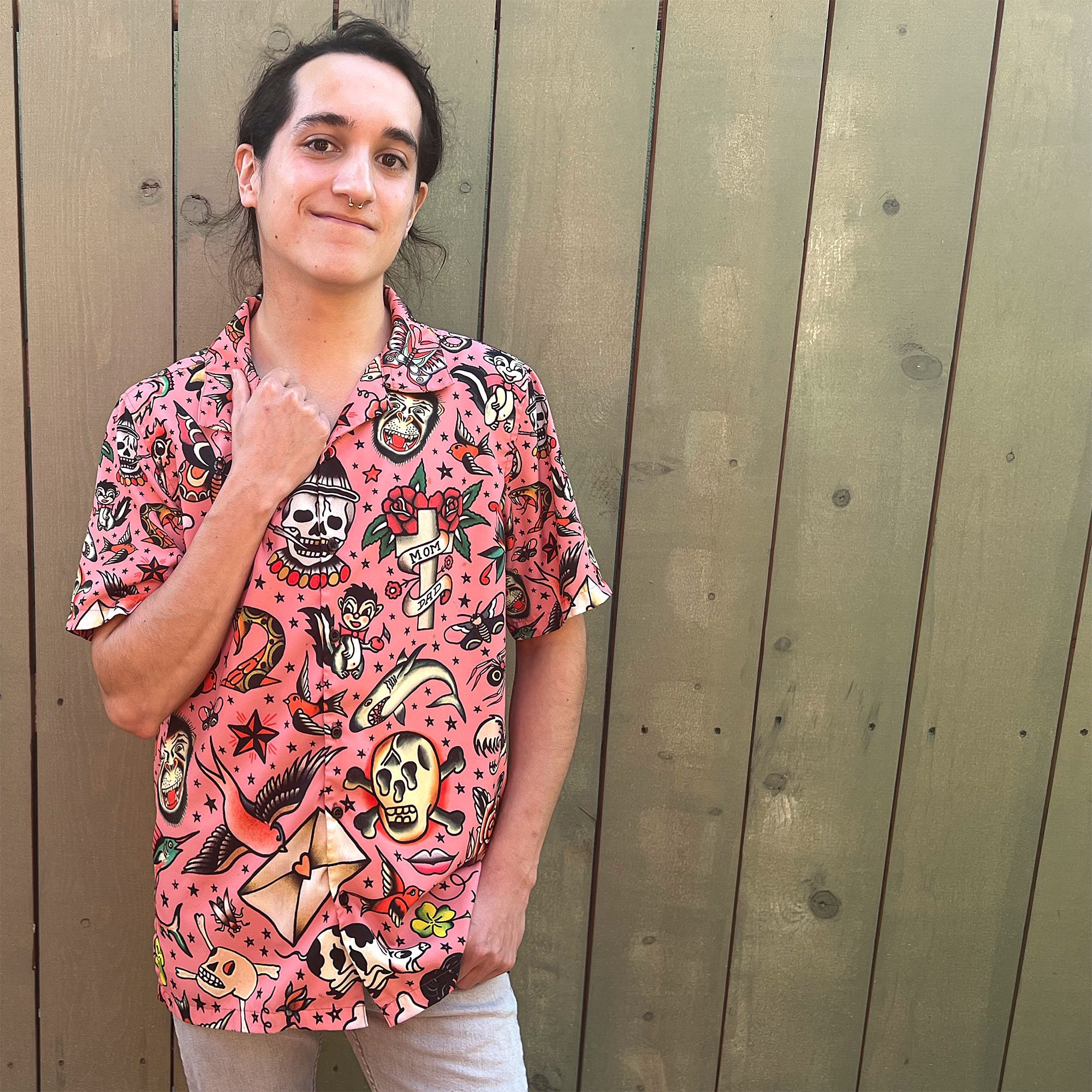 mens corgi button up shirt