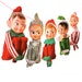 Vintage Christmas Elves Banner - photo reproductions on card stock - vintage Knee-Hugger Elf Pixie Garland - kitsch Christmas 