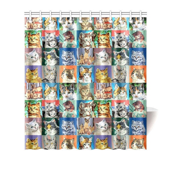 Cat Shower Curtain - Etsy