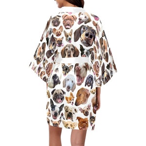 Dogs Kimono Robe printed women's dog print short kimono bath robe USA XS-2XL image 2
