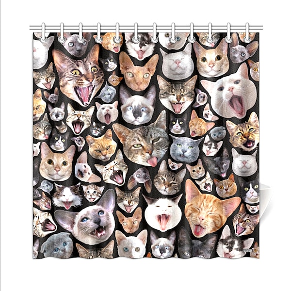 Cat Shower Curtain - Etsy