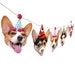 Corgi Dogs Birthday Garland - photo reproductions on heavy card stock - funny Corgi portraits birthday banner 