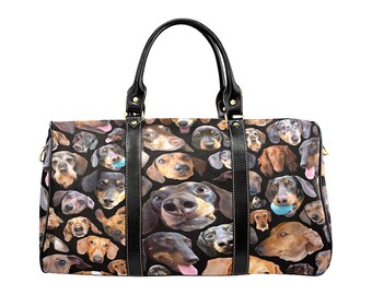 JTRVW Luggage Bags for Travel Portable Luggage Duffel Bag Color Pattern of Dachshund Travel Bags Carry-on in Trolley Handle JTRVW Luggage Bags for Travel Portable Luggage Duffel Bag Color Pattern of Dachshund Travel Bags Carry-on in Trolley Handle