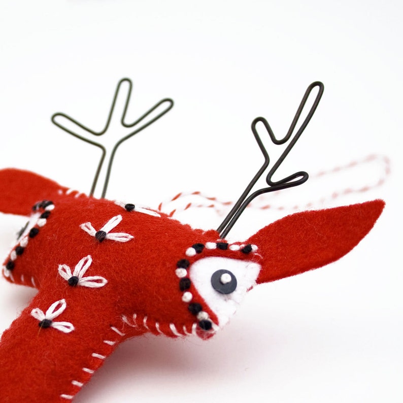 Scandinavian felt reindeer ornament hand embroidered etsy Scandinavian felt reindeer ornament hand embroidered etsy