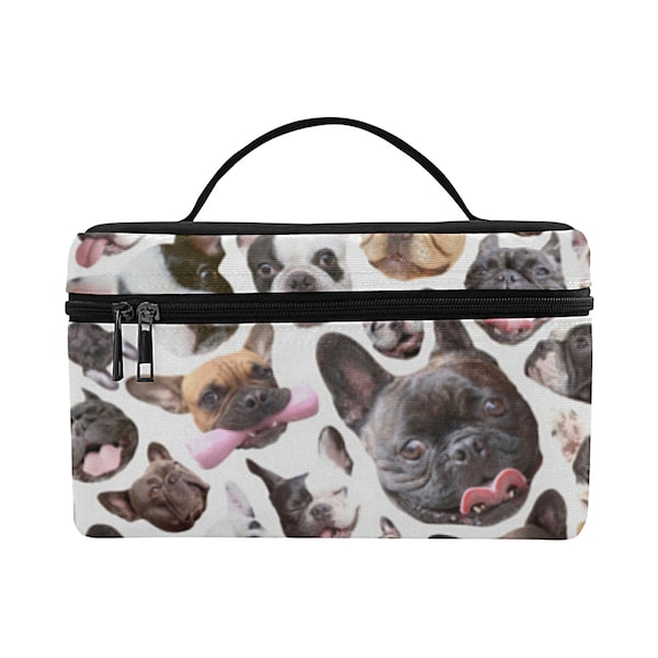 Trousse de toilette en toile - Français Bulldog Dog Design Dopp Kit - Frenchie grand sac de maquillage zippé - imperméable à l’eau