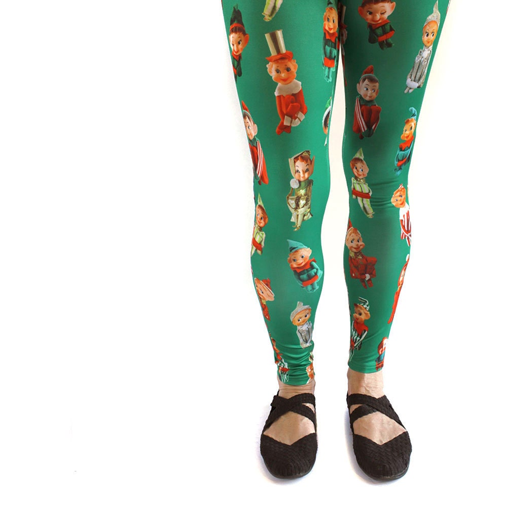 Retro Elves Leggings Photographic Knee 