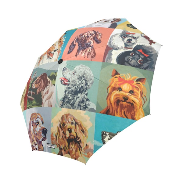 Paint By Number Dogs Umbrella - PBN Dogs ombrello pieghevole