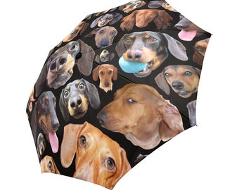 Dachshund Umbrella - dog umbrella - funny photos of doxies - black or white background