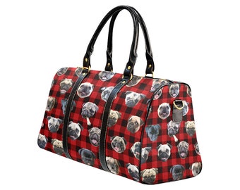 MALPLENA Animals Pug Dog Family Packable Duffle Bag For Men Women Tear Resistant Sports Duffle MALPLENA Animals Pug Dog Family Packable Duffle Bag For Men Women Tear Resistant Sports Duffle