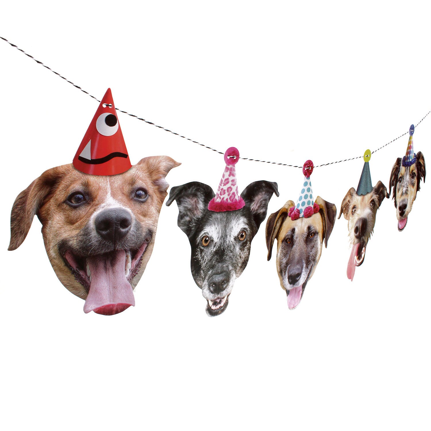 Mutts Perro Cumpleaños Garland impreso ambos lados en el - España