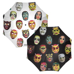 Vintage Masks umbrella Halloween umbrella photos of vintage Halloween masks Halloween umbrella image 3