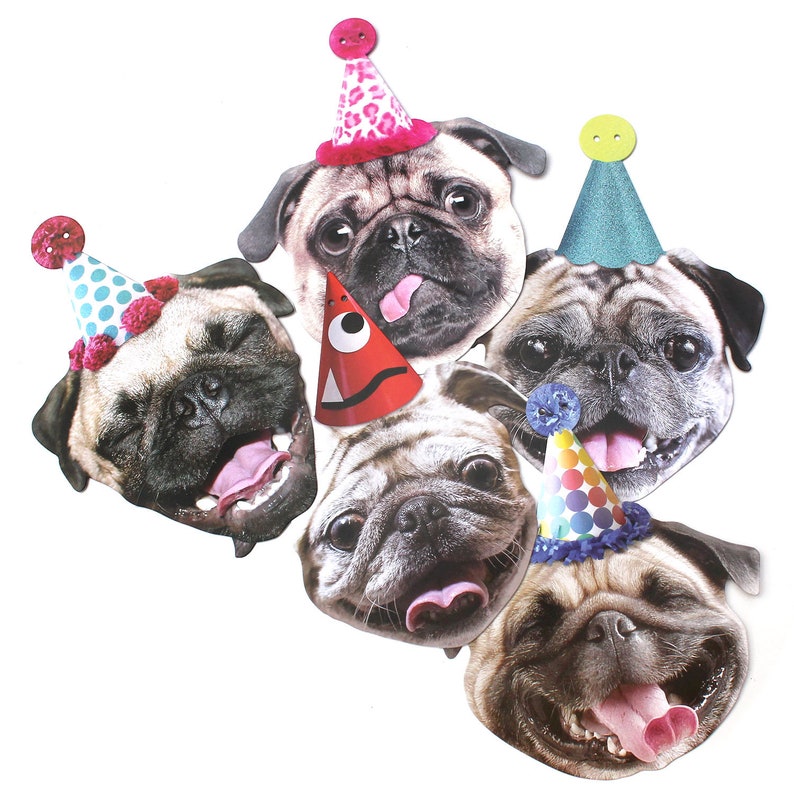 Pugs Dog Birthday Garland party decoration for Pug lovers ...