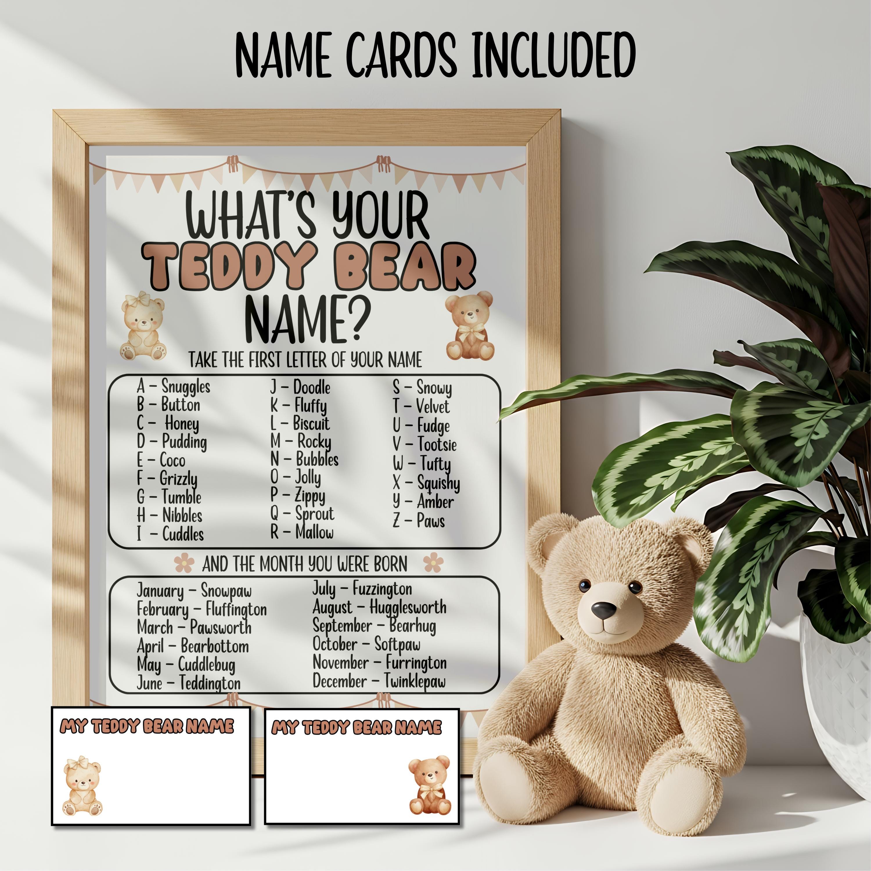 Printable Teddy Bear Name Game First Birthday Party Game, Beary First ...