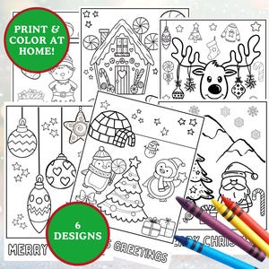 Afdrukbare kerstkleurkaarten, kerstknutselwerk, zelfgemaakte kaarten, kerstactiviteit voor kinderen, kerstkleuren voor kinderen.