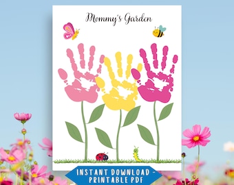 Mothers Day Handprint Craft Printable for Mommy, Mothers Day Toddler Craft, Toddler Craft for Moms Birthday, Mother's Day Craft Preschool