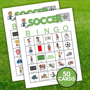 Soccer Bingo Game Printable, Soccer Bingo Cards, Soccer Party Group Birthday Game, Soccer Party Favor, Football Bingo Game, Classroom Bingo