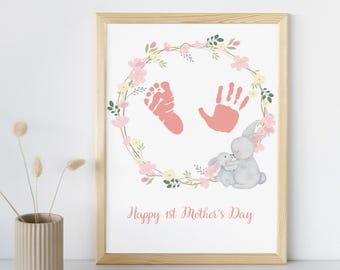 1st Mothers Day Handprint Craft, Handprint Mothers Day Printable, Mother’s Day Handprint Art Gift for 1st Time Mom, Mothers Day Keepsake