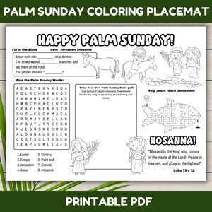 Fun Easter Printable Coloring Activity Sheet for Kids.  Engaging Palm Sunday, Holy Week and Easter activity. Sunday School ready!
