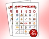 David and Goliath Bingo Game Printable, Bible Bingo Cards, Church Party Game, Sunday School Game,  Christian Bible Story Classroom Activity