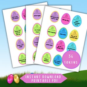 Easter Egg Tokens Printable, Easter Egg Coupons, Easter Egg Fillers for Egg Hunt, Easter Egg Stuffers for kids, Easter Egg Filler