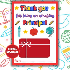 Porta-cartão-presente de agradecimento ao diretor, agradecimento para impressão ao diretor da escola, presente de fim de ano para aposentadoria ou semana de agradecimento aos professores