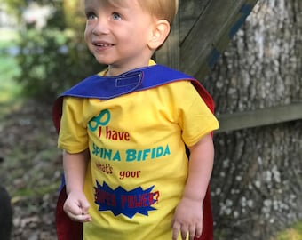 Spina Bifida Awareness Shirt/ Spina Bifida/ Super Hero shirt/ Toddler shirt/ Spina Bifida Shirt/ Kids Shirt/ Spina Bifida Hero/ Super Hero