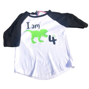 I am Four/ Dinosaur Birthday/ Fourth Birthday/ 4th Birthday/ Dinosaur Party/ Dino Birthday Party/ Birthday Tee/ Birthday Shirt/