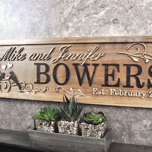 Personalized Couples Name Sign custom Wedding Christmas gift Wooden Last name Sign Established Anniversary mothers day Gift mr and mrs sign