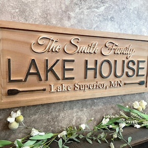 Custom Lake House Sign For Cabin Sign Personalized Lakehouse Sign Lodge Decor Christmas Gift for Family Friend Fathers Day gift for Dad Him
