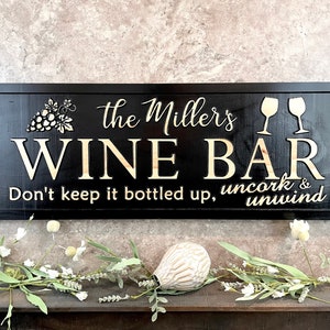 Personalized Wine Bar Sign Home Bar Decor gift for mom