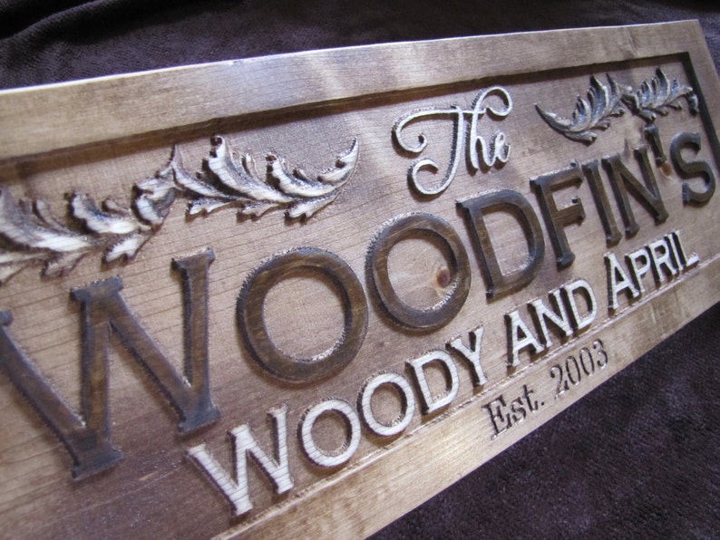 Personalized Family Name Signs CARVED Custom Wooden Sign Last Etsy