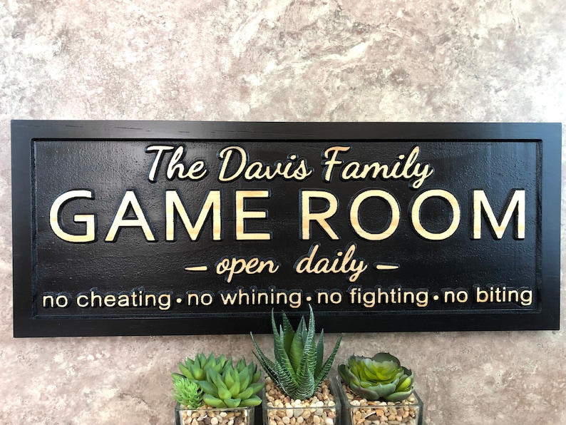 Personalized Game Room Sign Custom Family Game Room Sign Last Name Sign Man Cave Poker Room Birthday Gifts for Him fathers day Gift for Mom image 10