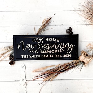 Personalized New Home Wood Sign, Family Name Established Date