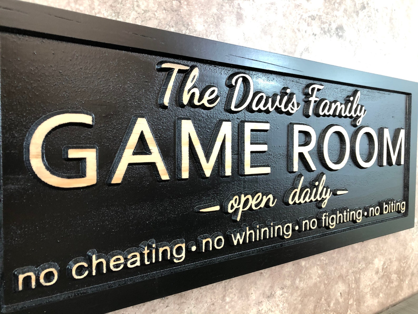 Personalized Game Room Sign Custom Family Game Room Sign Last | Etsy