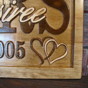 Wedding Gift for Couple Personalized Name Sign for New Home Carved Wood Sign with Date Custom Anniversary Present for Him or Her image 8