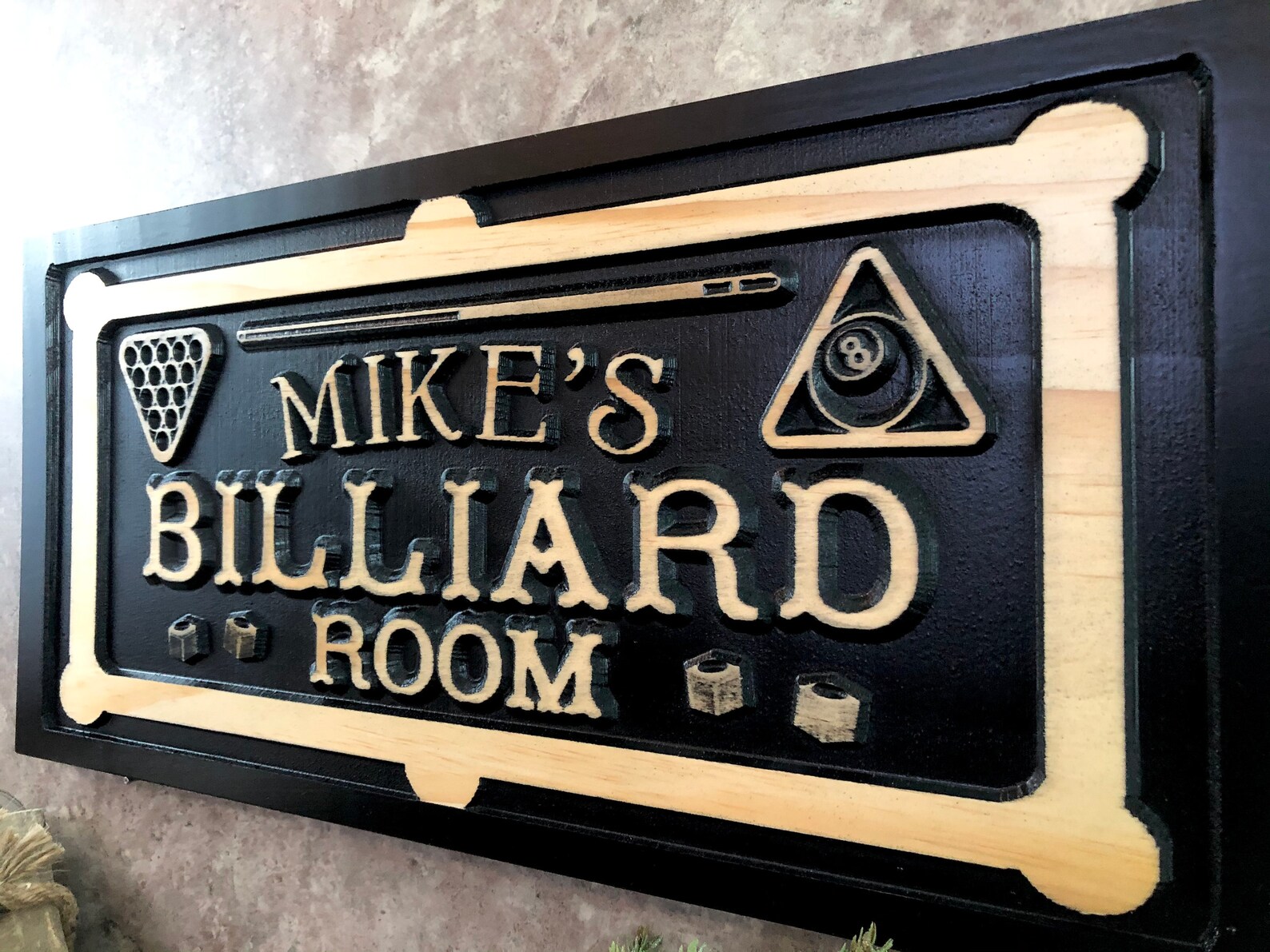 Personalized Billiards Sign Pool Room Billiard Name Sign Etsy